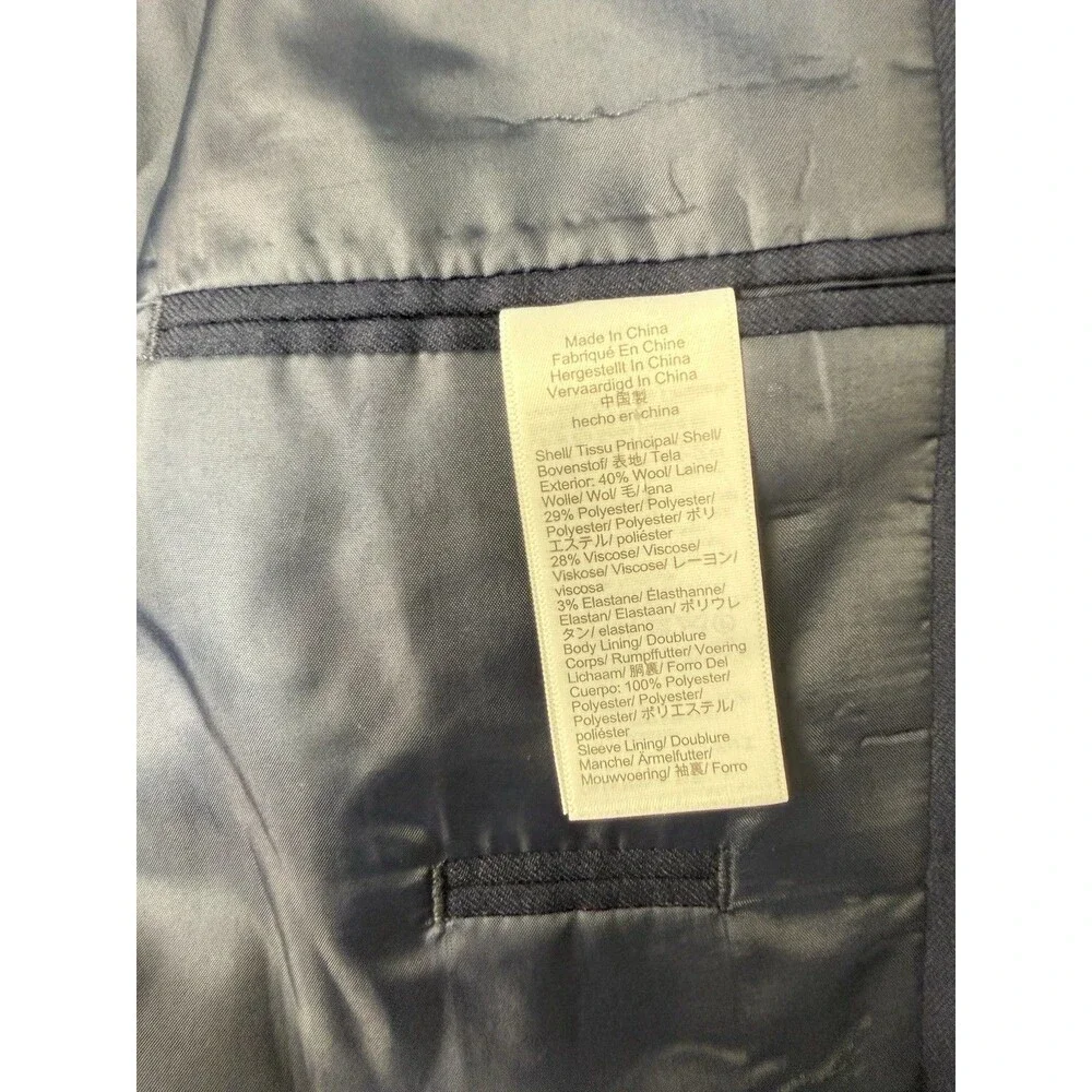 J Crew Thompson University Blazer Mens 44R Navy Wool Blend Gold Buttons Preppy
